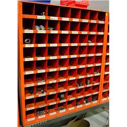 METAL PART ORGANIZER W/ CONTENTS INCL: PIPE