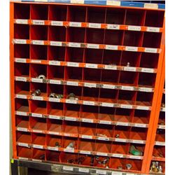 METAL PART ORGANIZER  W/ CONTENTS INCL: PIPE
