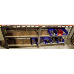 2 TIER METAL SHELVING UNIT W/ CONTENTS