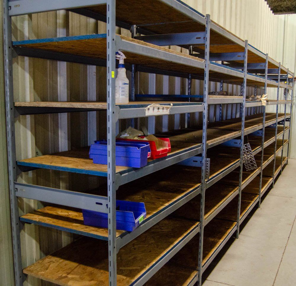 LOT OF 6 SECTIONS OF EZ RECT SHELVING Kastner Auctions