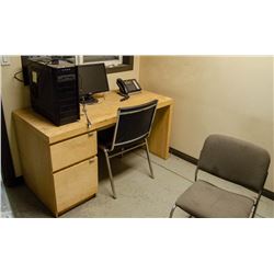 OFFICE CONTENTS INCL: COMPUTER, MONITOR, DESK &