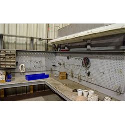 LARGE CORNER WORKBENCH W/ PEGBOARD BACKING