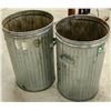 Image 1 : LOT OF 2 METAL TRASH CANS W/ LIDS