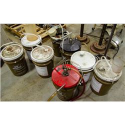 LOT OF 8 ASSORTED PAILS OF LUBRICANTS