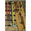Image 1 : PALLET OF TOOLS INCL: PIPE BENDERS, BOLT CUTTERS,