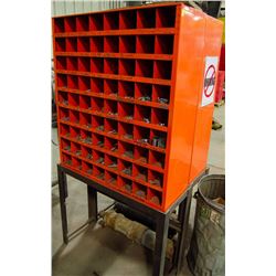 METAL PARTS ORGANIZER ON STAND W/ CONTENTS INCL: