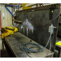 STEEL WORK BENCH W/ UNDER SHELF & OVERHEAD LIGHT