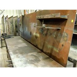 STEEL WORK BENCH W/ VICE, UNDER SHELF & OVERHEAD