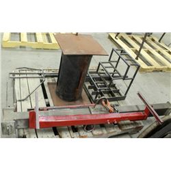 PALLET W/ 2 CRANE LIFTING CLAMPS & MORE