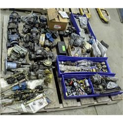 PALLET OF VARIOUS VALVES, LEVERS & GAUGES