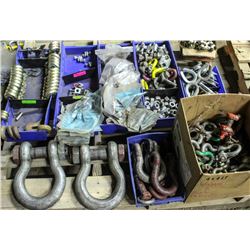 PALLET OF ASSORTED CLEVIS'/ U & FIST CLAMPS/