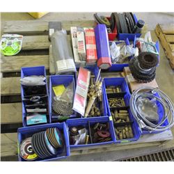 PALLET W/ VARIOUS GRINDING DISKS, WIRE WHEELS,