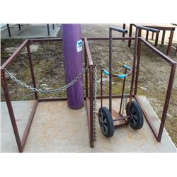 DOUBLE BOTTLE STAND W/ BOTTLE DOLLY