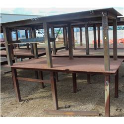 LOT OF 2 HEAVY DUTY STEEL WELDING WORK TABLES