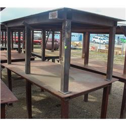 LOT OF 2 HEAVY DUTY STEEL WELDING WORK TABLES
