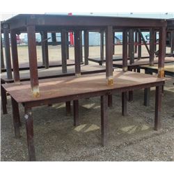 LOT OF 2 HEAVY DUTY STEEL WELDING WORK TABLES