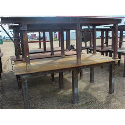 LOT OF 2 HEAVY DUTY STEEL WELDING WORK TABLES