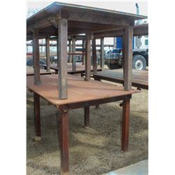 LOT OF 2 HEAVY DUTY STEEL WELDING WORK TABLES