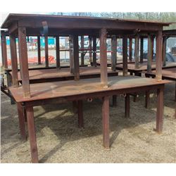 LOT OF 2 HEAVY DUTY STEEL WELDING WORK TABLES