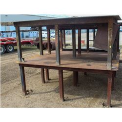 LOT OF 2 HEAVY DUTY STEEL WELDING WORK TABLES