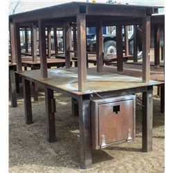 LOT OF 2 HEAVY DUTY STEEL WELDING WORK TABLES