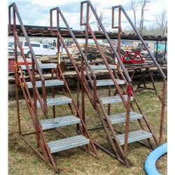 LOT OF 2 - 46" HIGH 5 STEP STEEL STAIRS