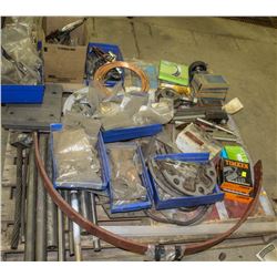 PALLET OF ASSORTED SHOP PARTS & ACCESSORIES