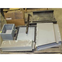 PALLET OF ASSORTED EMPTY ELECTRAL PANEL BOXES