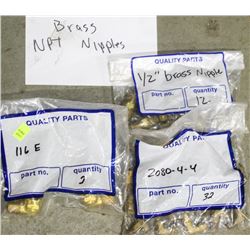3 BAGS OF BRASS NPT NIPPLES