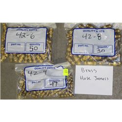 3 BAGS OF BRASS HOSE JOINERS
