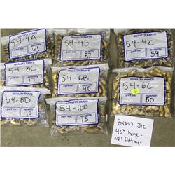 8 BAGS OF BRASS J/C 45 DEGREE HOSE-NPT