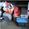 Image 1 : PET ESCORT PET TRAVEL CRATE, ASSORTED PET ITEMS - BOWLS, LEASES, DISPENSER, ETC