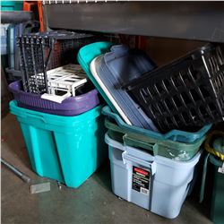 LOT OF TOTES AND CRATES