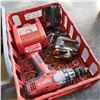 Image 3 : 2 TRAYS OF HILTI AND MILWAUKEE CORDLESS DRILLS W/ BATTERIES AND CHARGERS