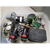 Image 2 : TRAY OF TWO 110 VOLT FANS, FORWARD REVERSE MOTOR, DETAIL SANDER, REMOTE CAR STARTER AND MORE