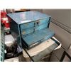 Image 1 : BLUE METAL 4 DRAWER PARTS ORGANIZER