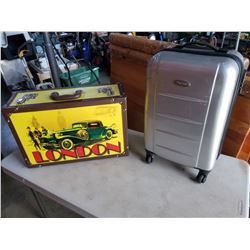 LONDON SUITCASE AND GREY HARDCASE LUGGAGE