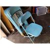 Image 1 : 6 BLUE PAINTED FOLDING CHAIRS