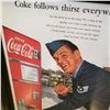 Image 2 : 20 INCH BY 24 INCH 1940 COCA COLA FRAMED ADVERT