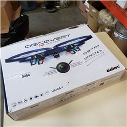 DISCOVERY HD UPGRADE DRONE WITH CAMERA, WORKS, NEEDS BATTERY