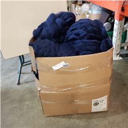 LARGE BOX OF BLUE WOOL YARN