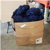 Image 1 : LARGE BOX OF BLUE WOOL YARN