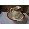 Image 1 : VINTAGE PORCELAIN JUG AND BOWL SET - CRACKED