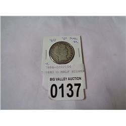 1893 O HALF SILVER DOLLAR