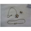 Image 2 : 925 STERLING SILVER BRACELET, NECKLACE, AND RING