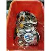 Image 2 : RED BIN OF PINS VINTAGE TIN CASH BOX AND WATER JUG