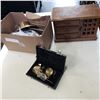 Image 1 : BAG OF JEWELLERY, GOLD SCALE, AND JEWELLERY BOX W/ CONTENTS