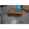 Image 1 : VINTAGE WOOD LEATHER AND METAL BOUND TRUCK