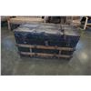 Image 2 : VINTAGE WOOD AND LEATHER BOUND TRUNK