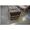 Image 3 : VINTAGE WOOD AND LEATHER BOUND TRUNK